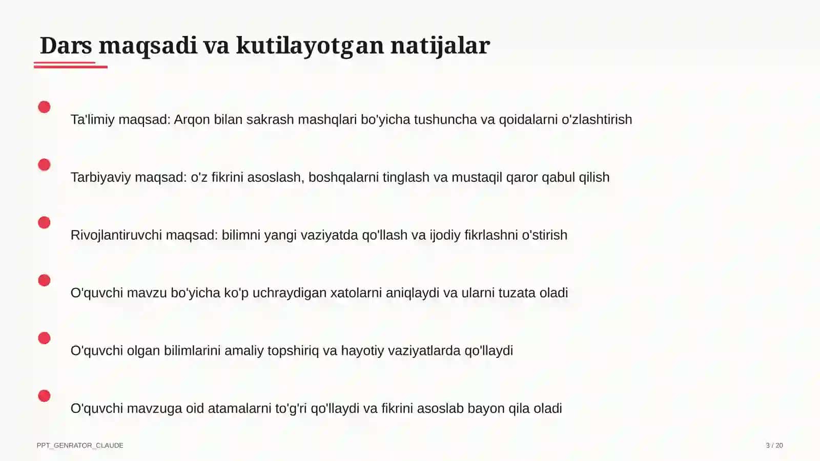 Arqon bilan sakrash mashqlari (3-sinf) 3