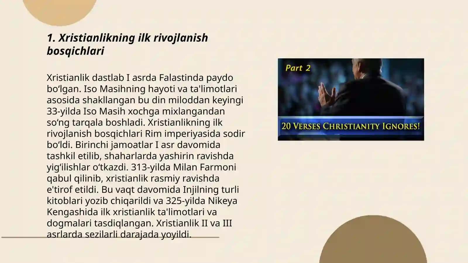 Xristianlikning ilk rivojlanish bosqichlari 3