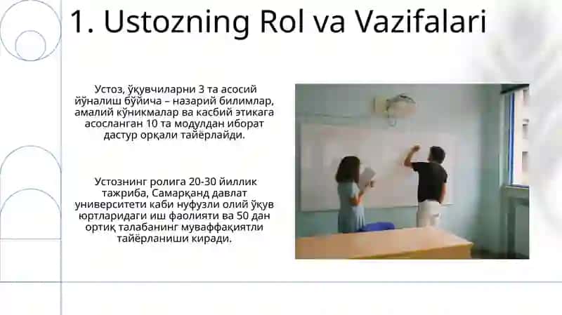 Pedagoglik kasbi rivojlantirishda ustoz shogird an’analari 3