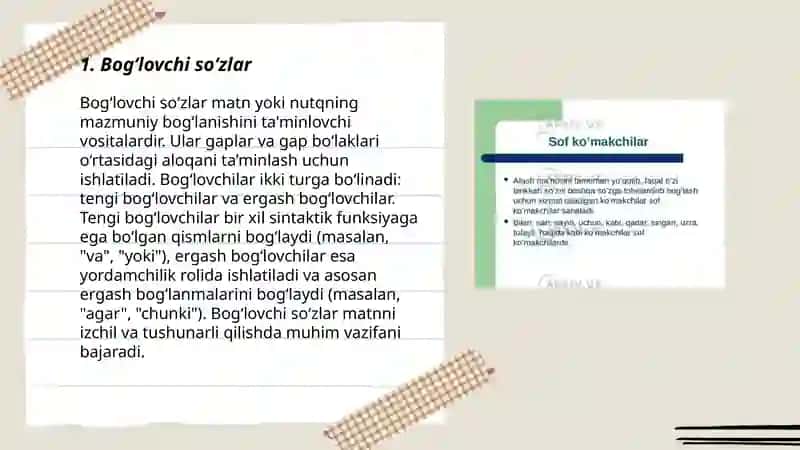 Bogʻlovchi sozlar 3