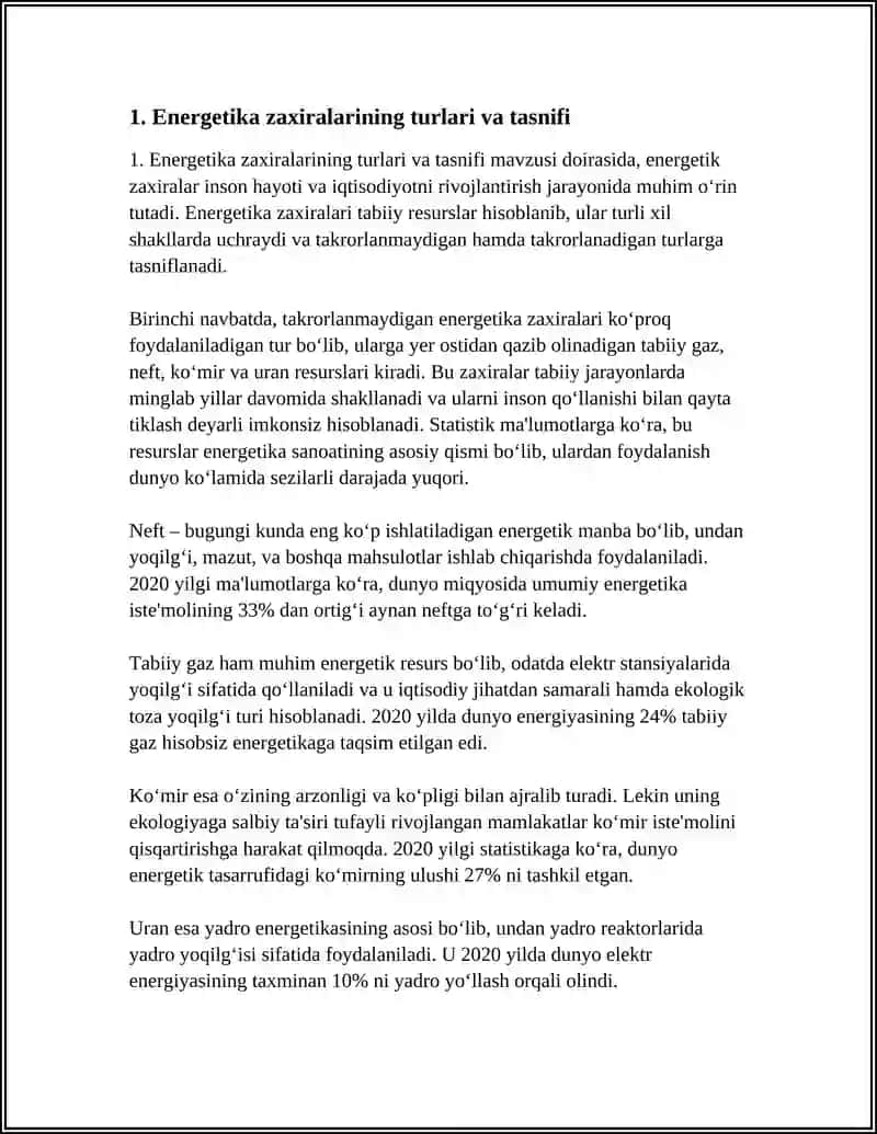 ENERGETIKA ZAXIRALARIDAN FOYDALANISH JARAYONI 3