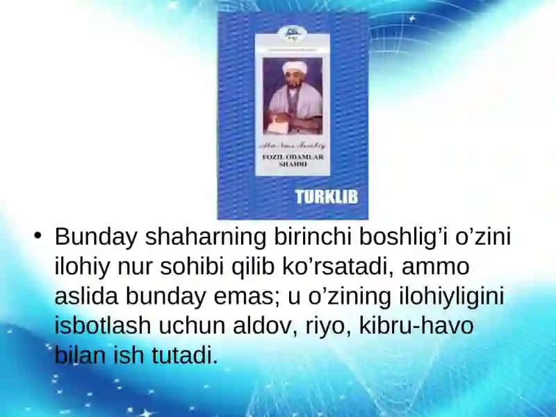 Abu Nasr Farobiyning Fozil odamlar shahriasarining mohiyati 3