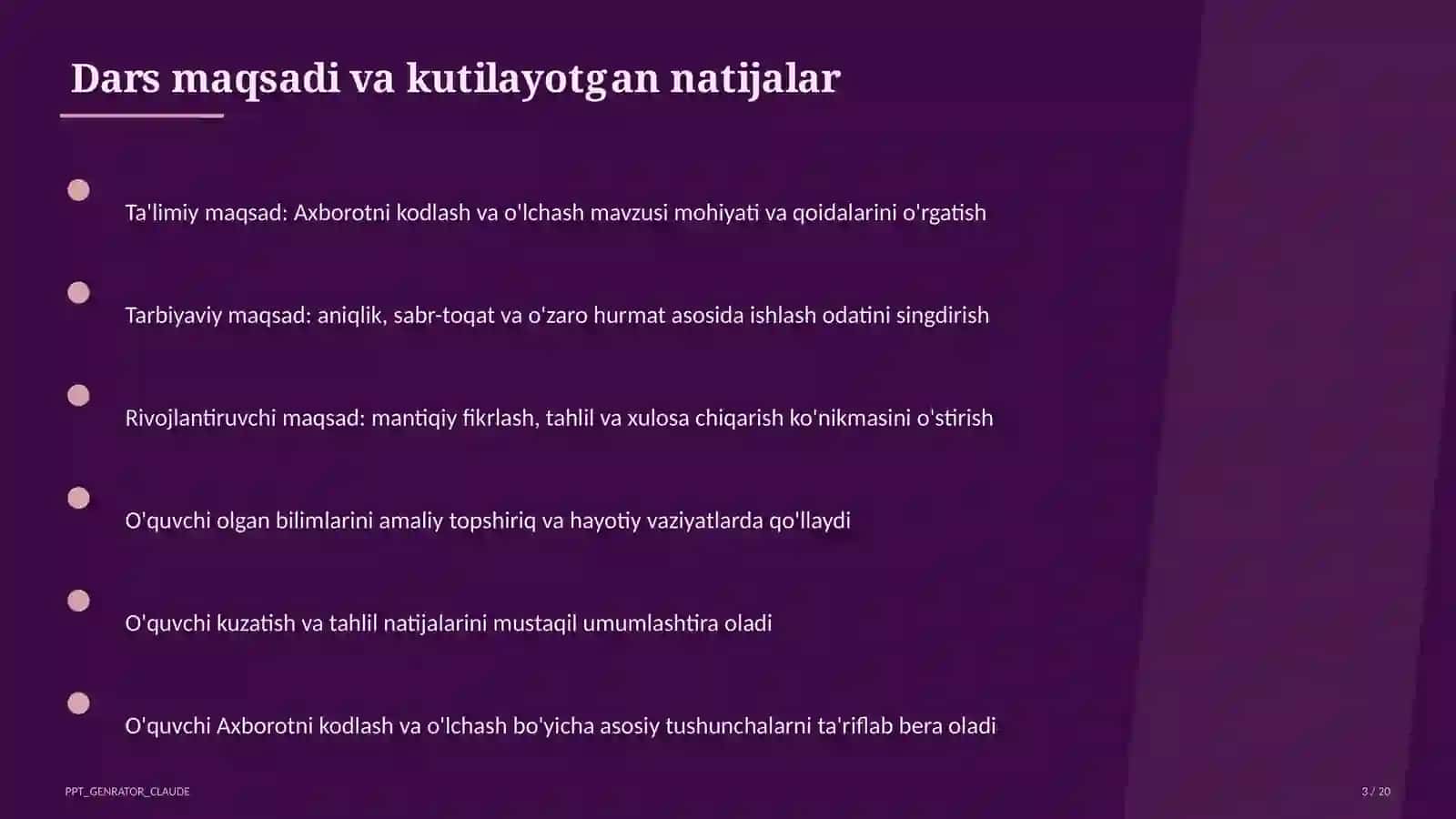 Axborotni kodlash va o'lchash (7-sinf) 3
