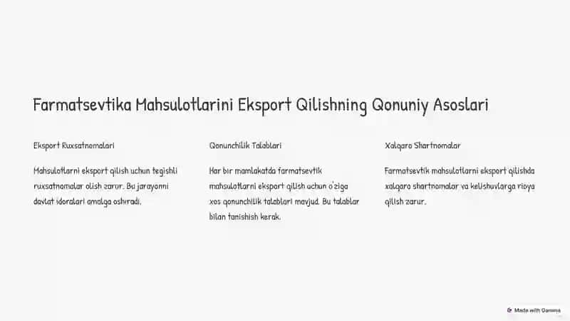 Farmatsevtik Mahsulotlarni Xalqaro Bozorga Chiqarish 3