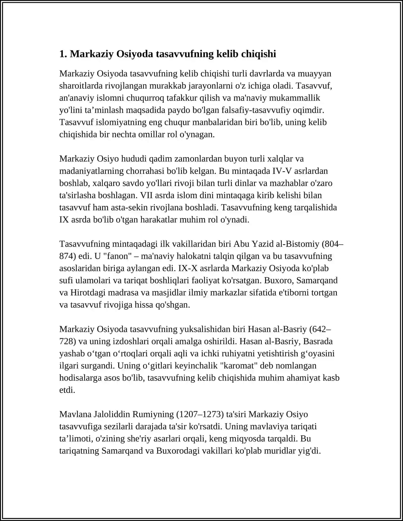 MARKAZIY OSIYODA TASAVVUF, UNING TARBIYAVIY JIHATLARI 3