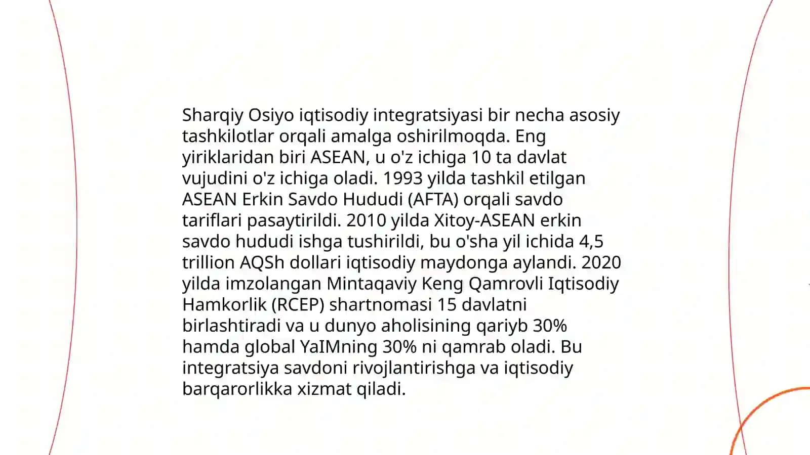 Sharqiy Osiyo iqtisodiy integratsiyasi 3