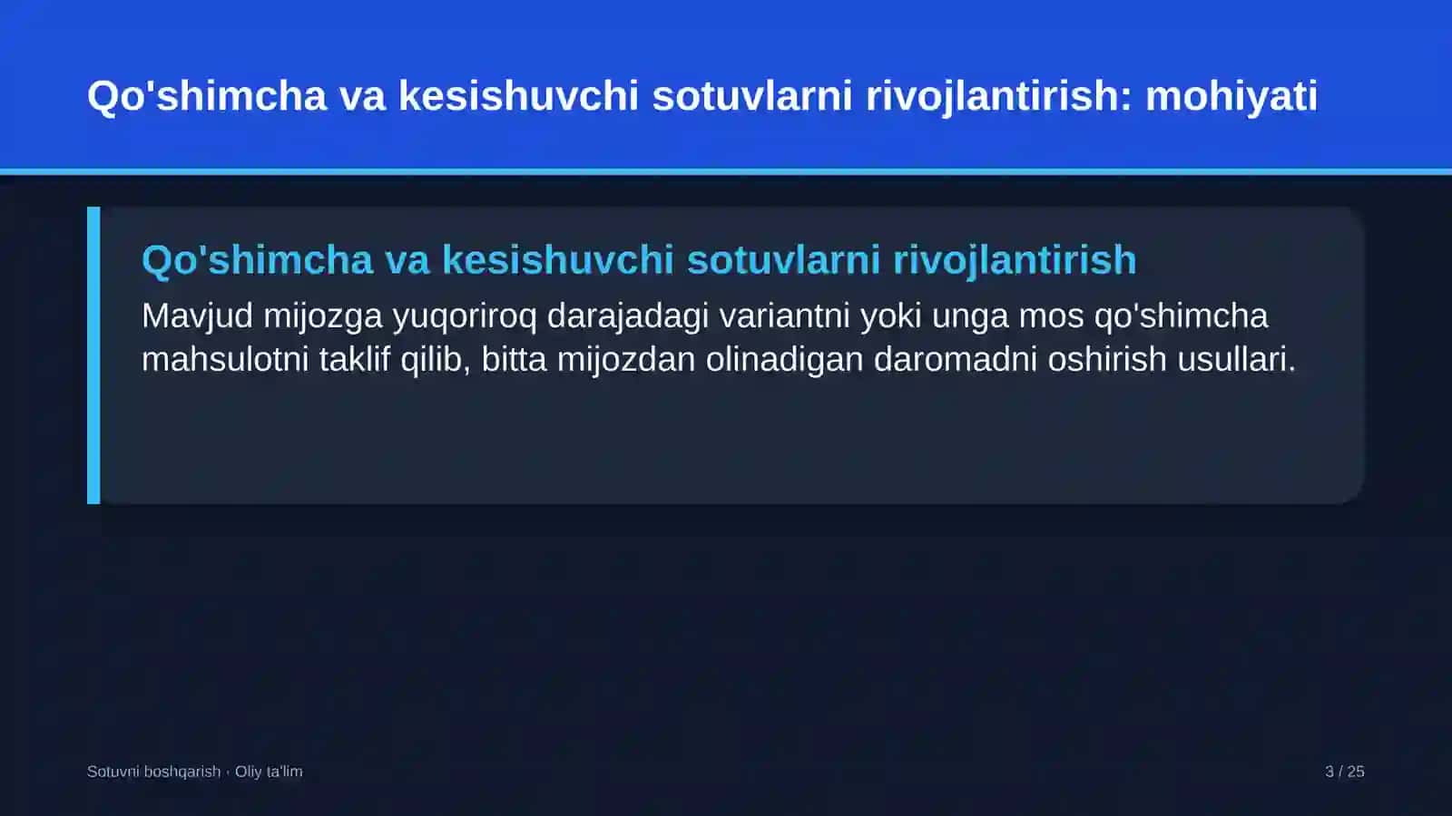 Qo'shimcha va kesishuvchi sotuvlarni rivojlantirish: mohiyati 3