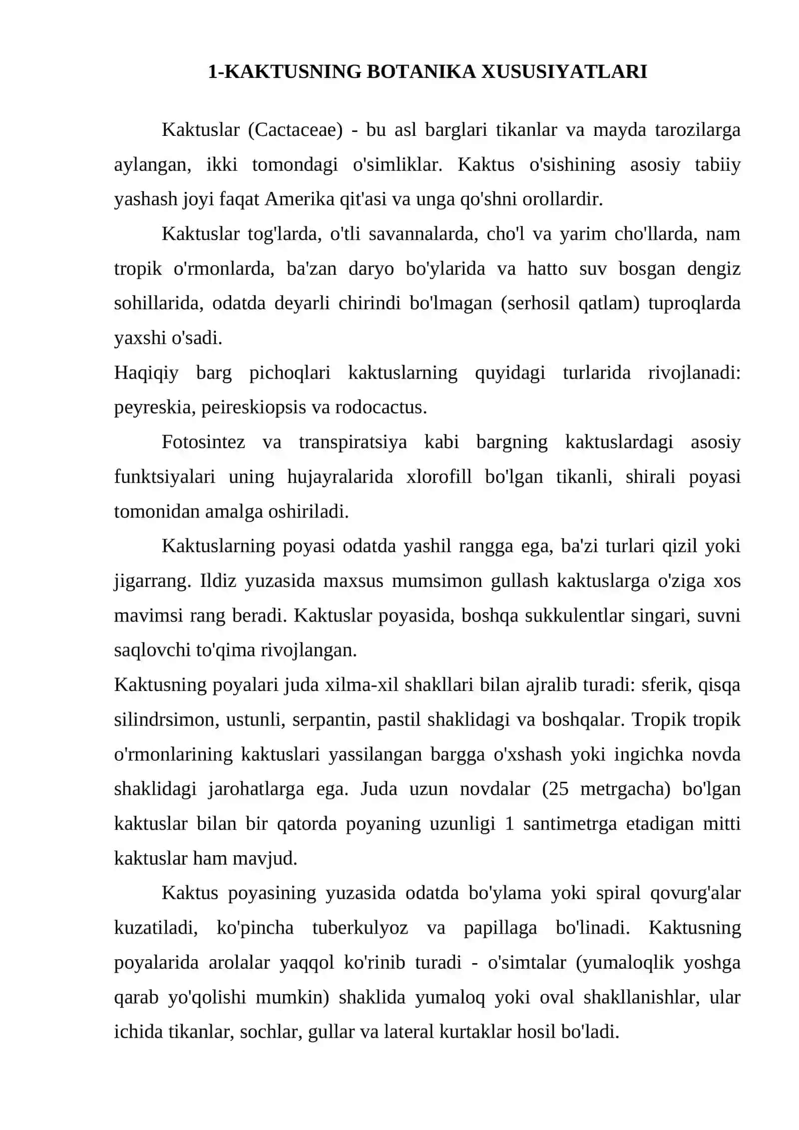 Kaktusdoshlar oilasi 3