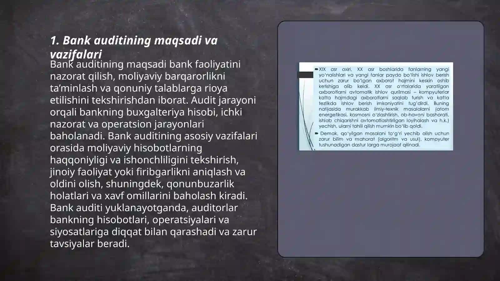 Bank auditning maqsadi va vazifalari 3