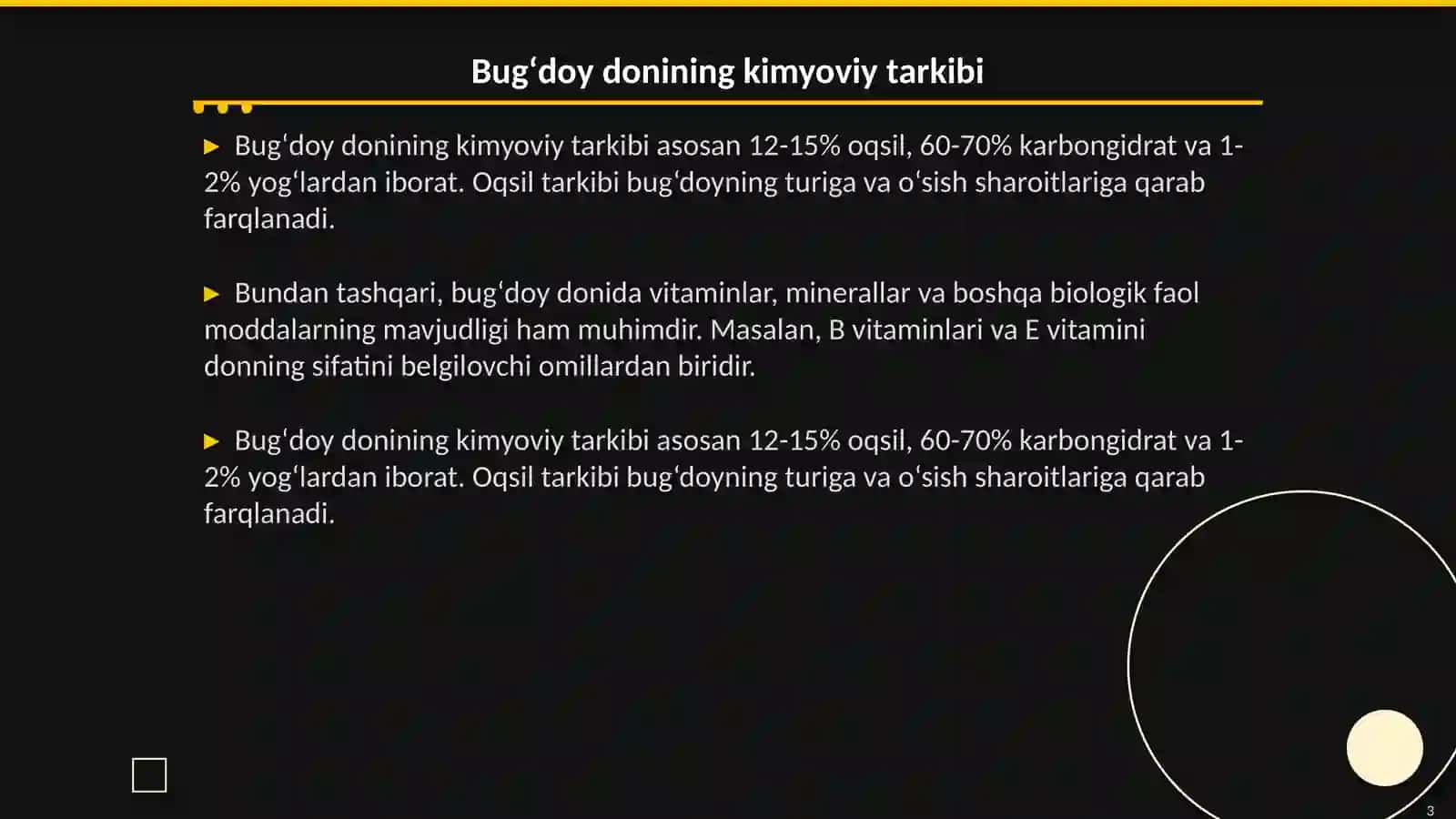 Bugʻdoy donidagi aralashmalar tarkibi va miqdorini aniqlash 3