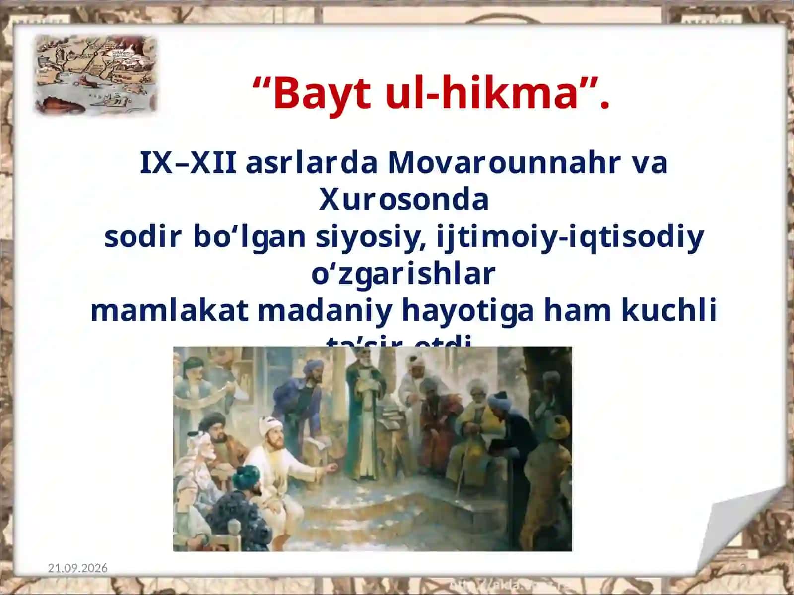 IX-XII asrlarda mamlakatimiz hududida ro’y bergan madaniy Uyg’onish Renesans 3