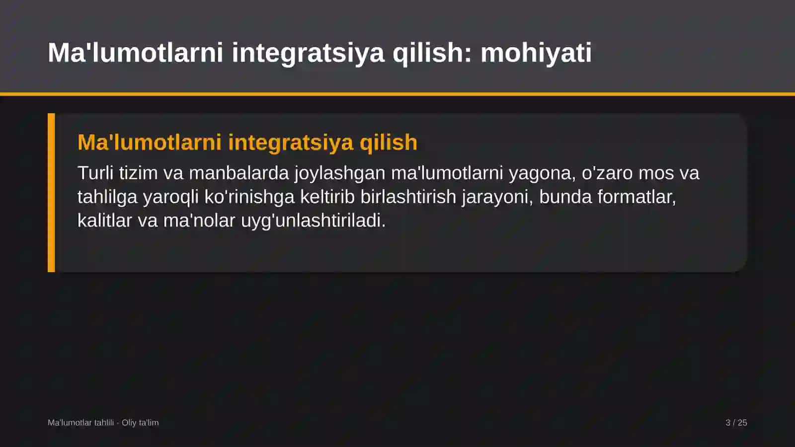 Telekanallarda ma'lumotlarni integratsiya qilish 3