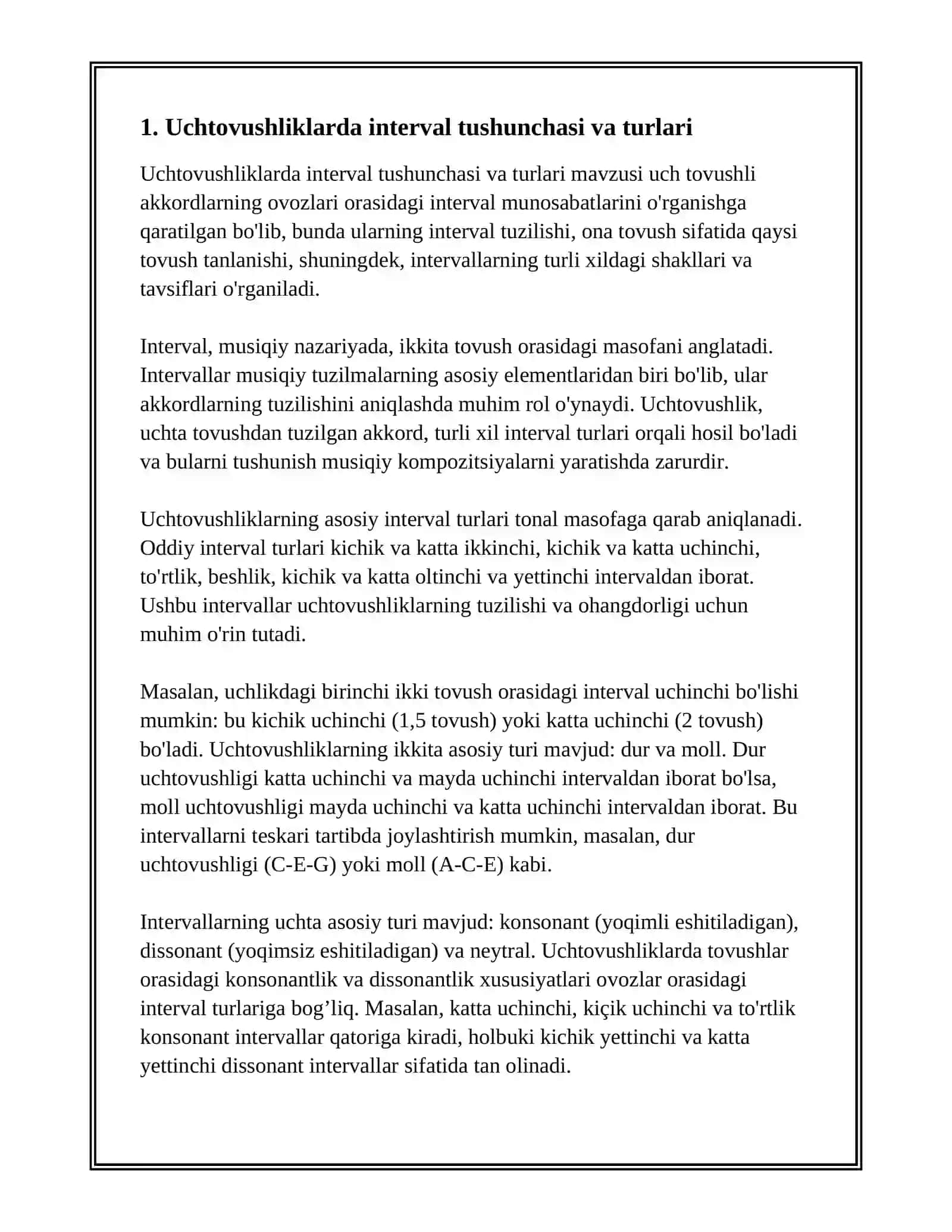 UCHTOVUSHLIKLARNING OVOZLAR ORASIDAGI INTERVAL MUNOSABATLARI 3