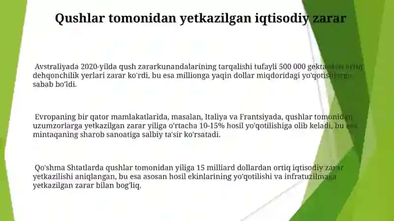 Biozararlovchi Qushlar 3