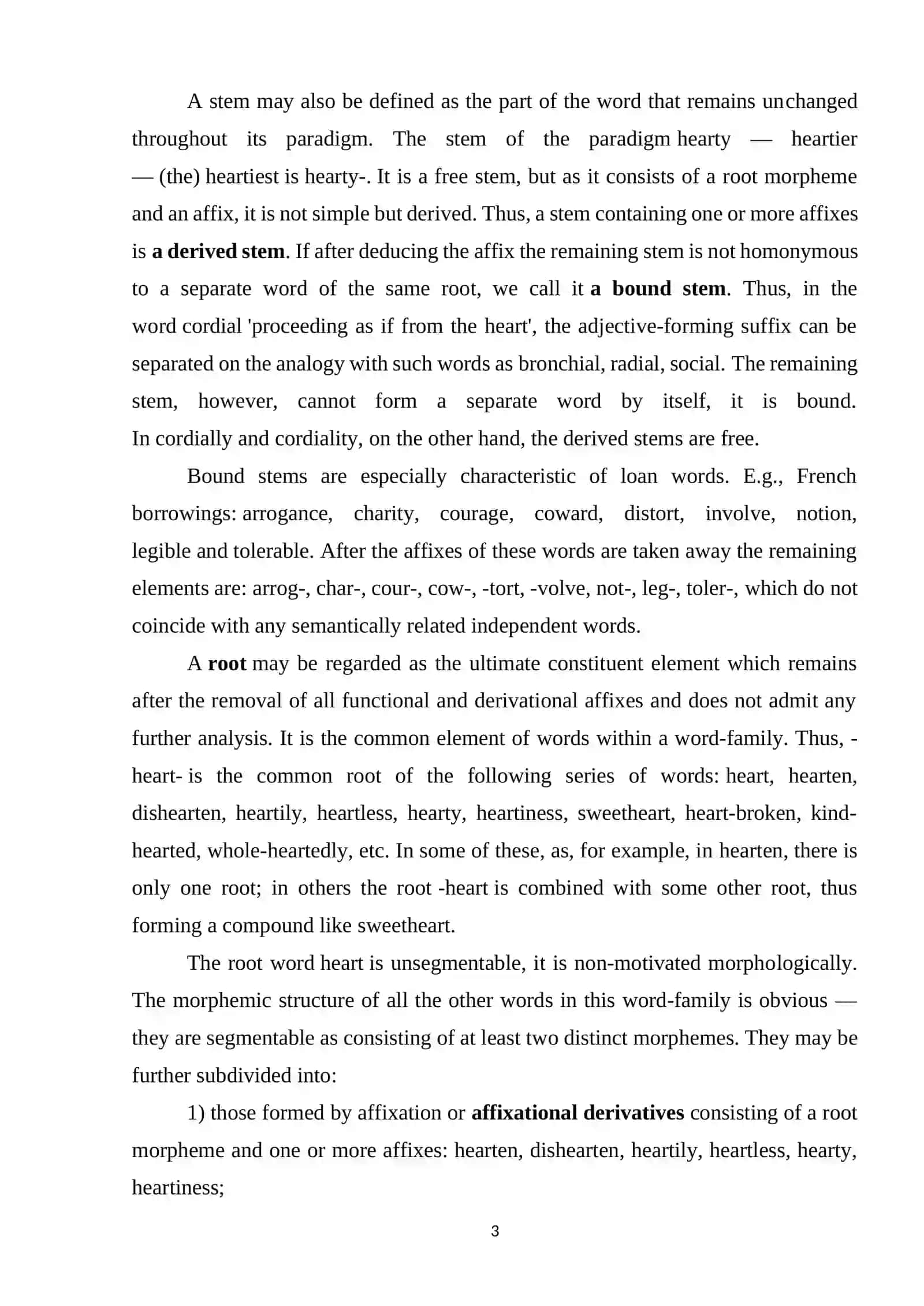 THE MORPHOLOGICAL STRUCTURE OF A WORD AND SPECIFIC FEATURES 3