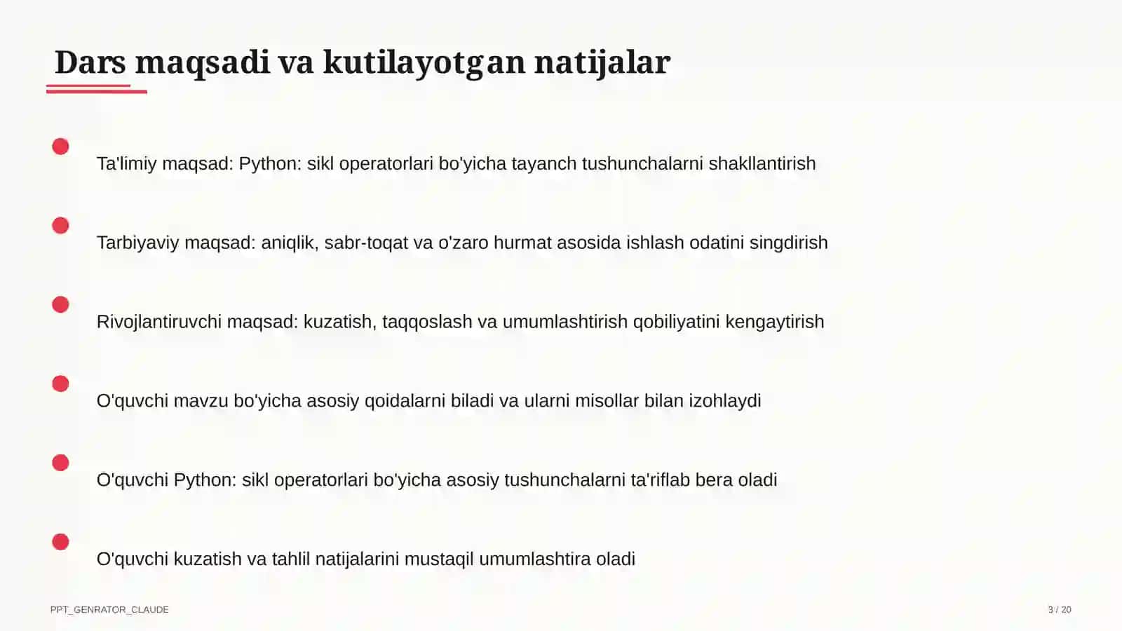 Python: sikl operatorlari (8-sinf) 3