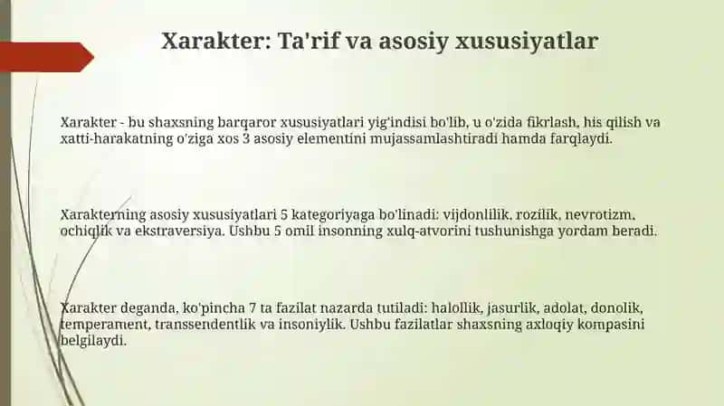 Xarakter 3