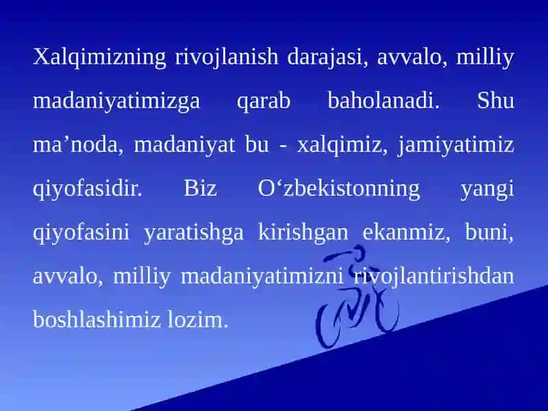 O’zbekistonda  madaniy  sohalarni  rivojlantirishning asosiy  mazmuni. 3
