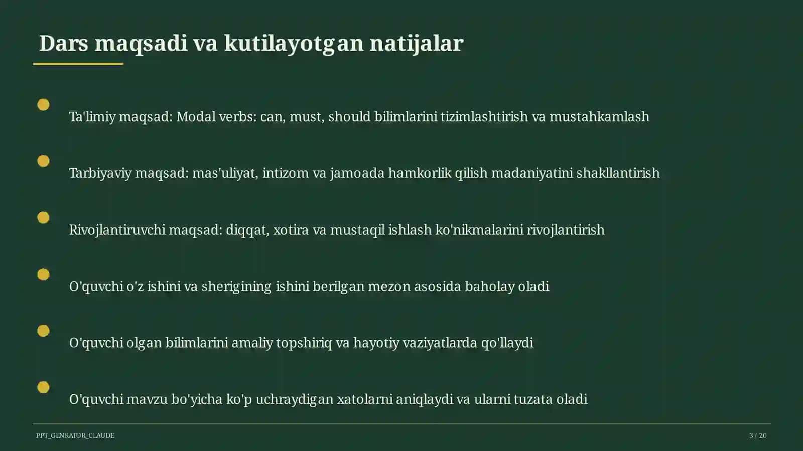 Modal verbs: can, must, should (7-sinf) 3