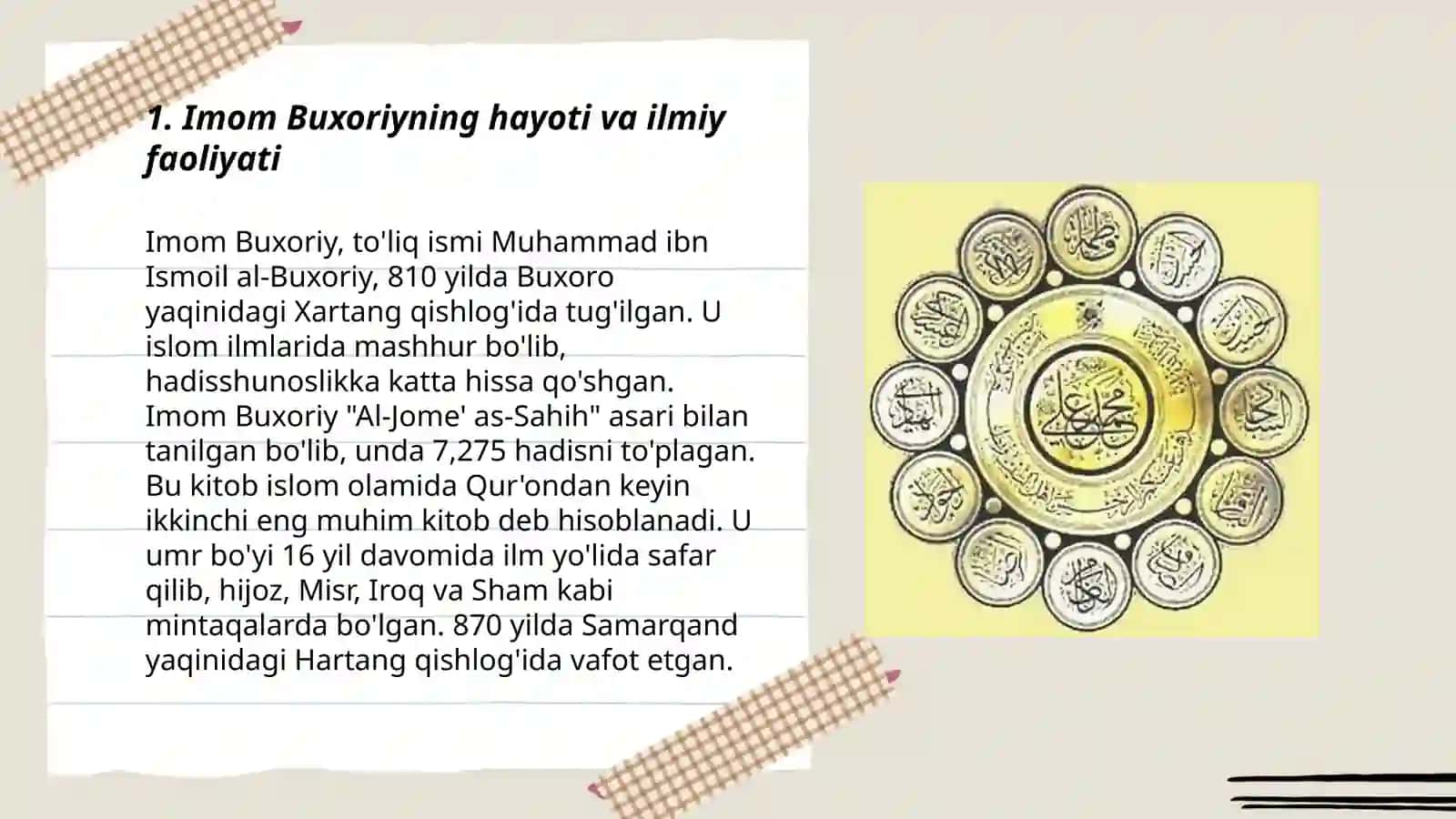 Imom Buxoriy va Imom Termiziylarning hadis ilmiga qo'shgan hissalari 3