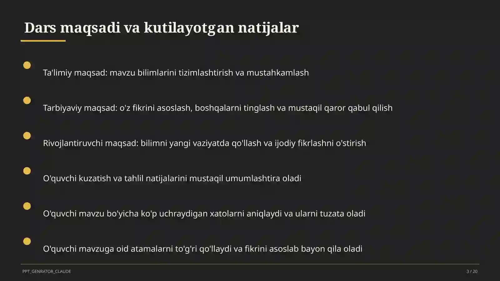 Dars rejasi 3