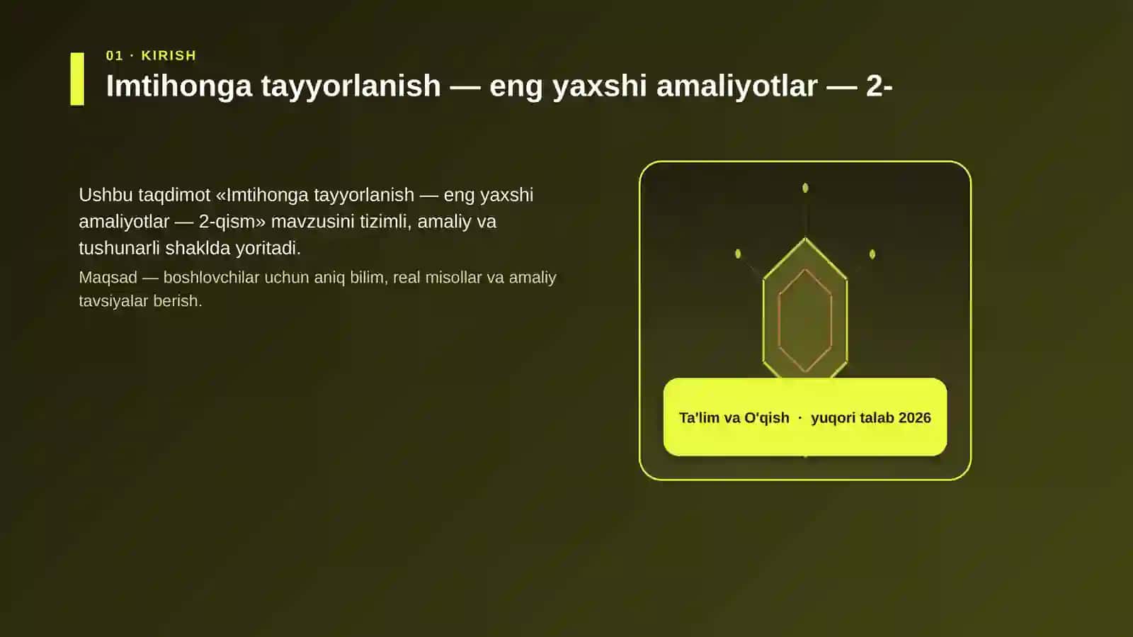Imtihonga tayyorlanish — eng yaxshi amaliyotlar — 2-qism 3