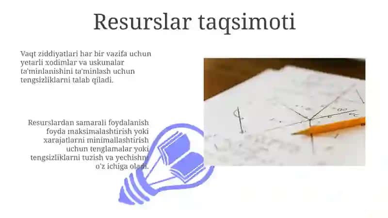 Resurslarni taqsimoti 3