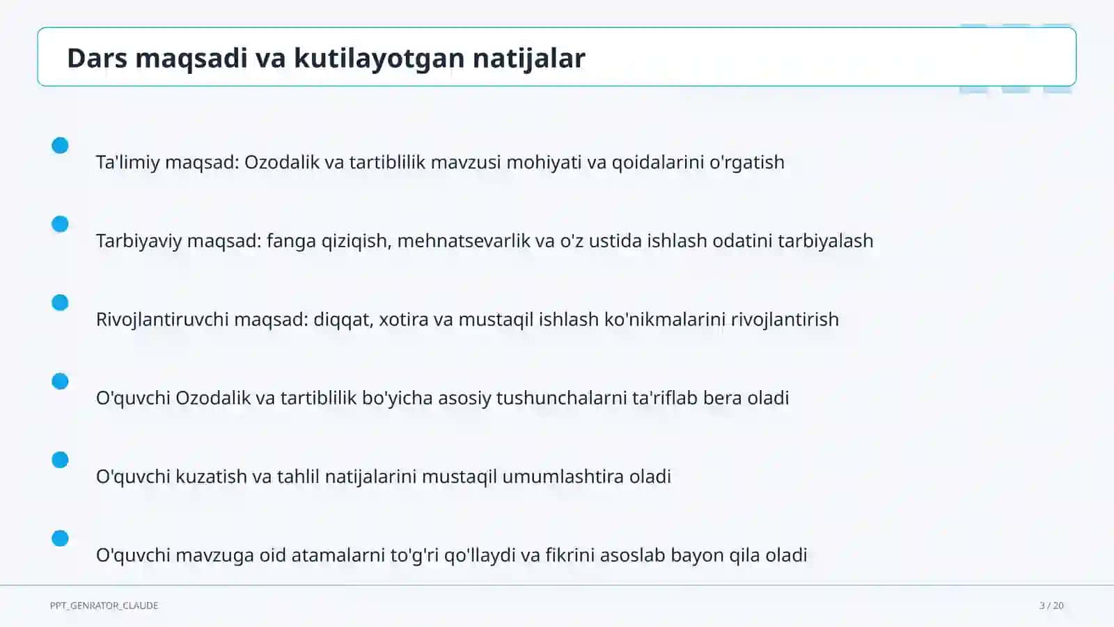 Ozodalik va tartiblilik (1-sinf) 3