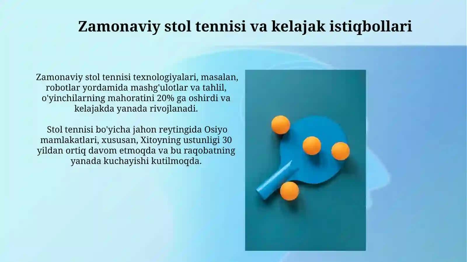 Stol tennisi vujudga kelishi va rivojlanish tarixi 3
