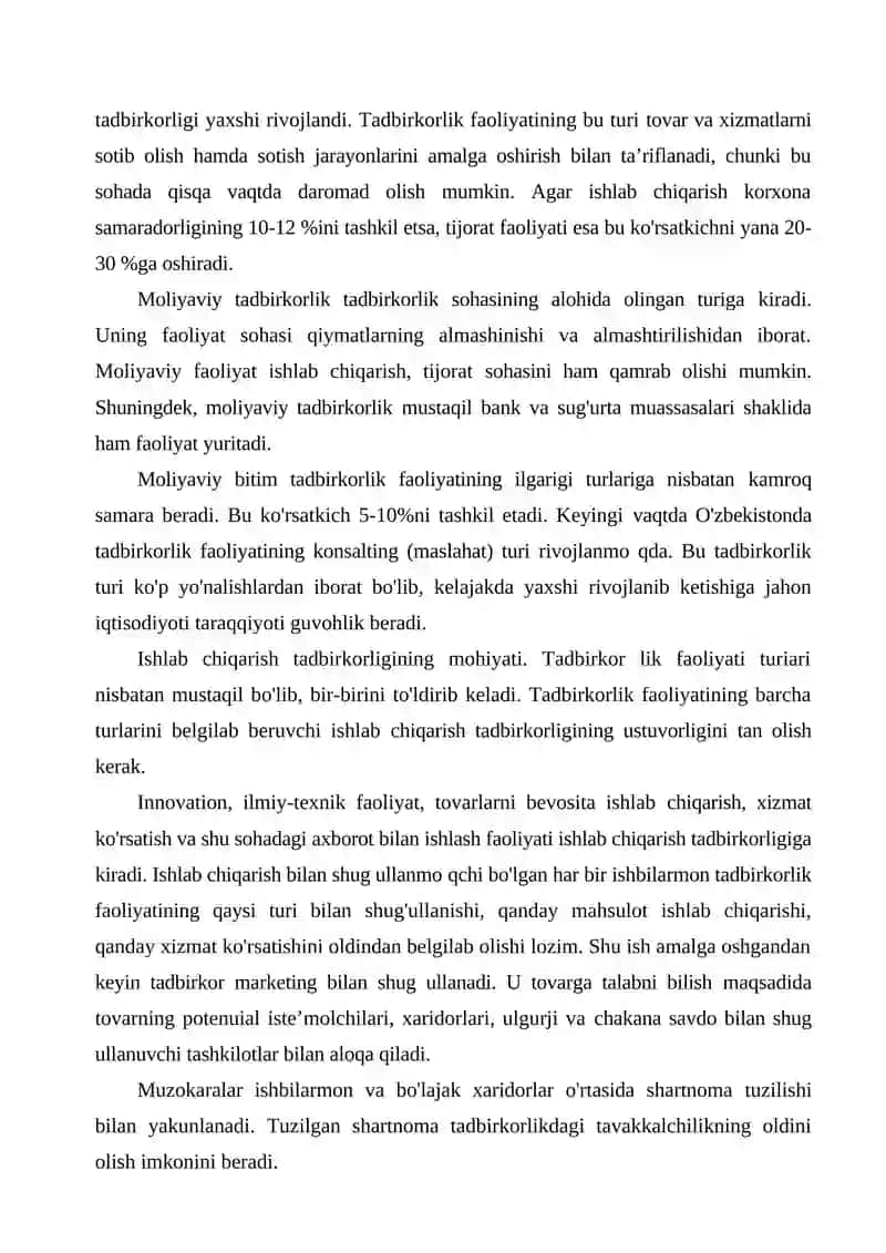 O‘zbekistonda kichik biznes va xususiy tadbirkorlik faoliyatining davlat tomonidan tartibga solinishi. 3