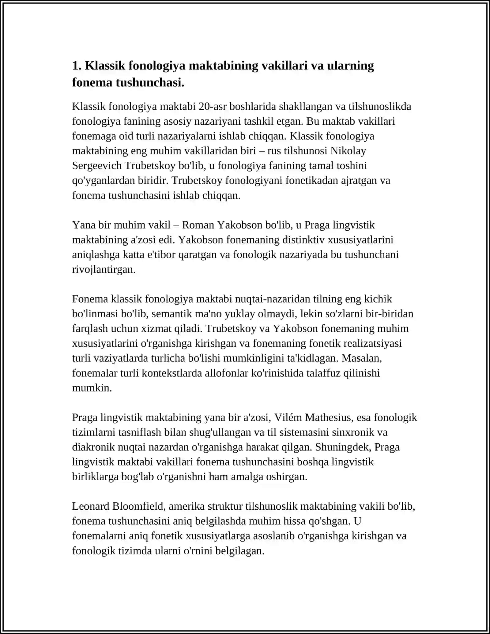 FONEMLAR HAQIDA TURLI FONOLOGIK MAKTAB VAKILLARINING FIKRLARINI O'RGANISH 3