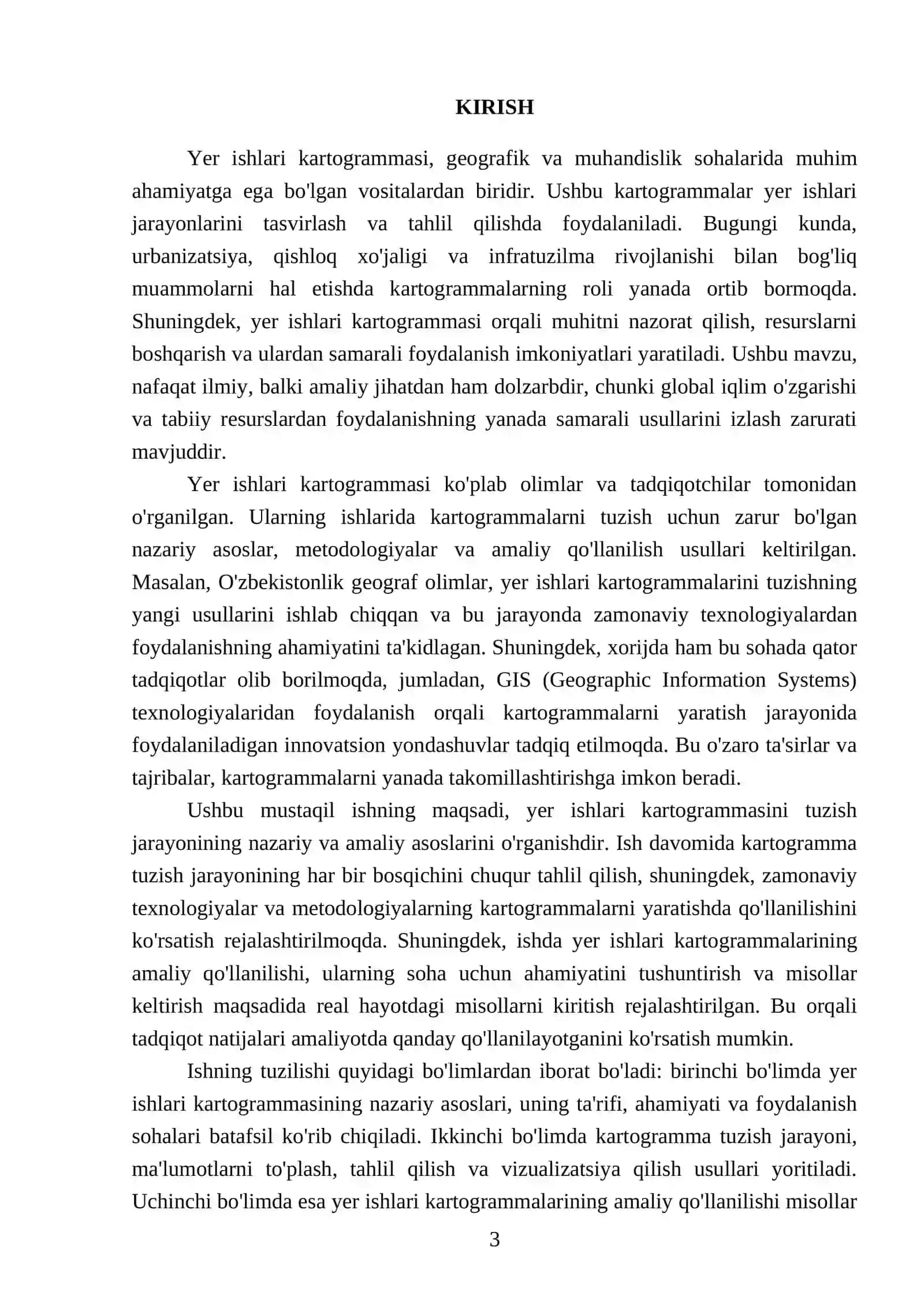 Yer ishlari kartogrammasini tuzishning nazariy va amaliy asoslari 3
