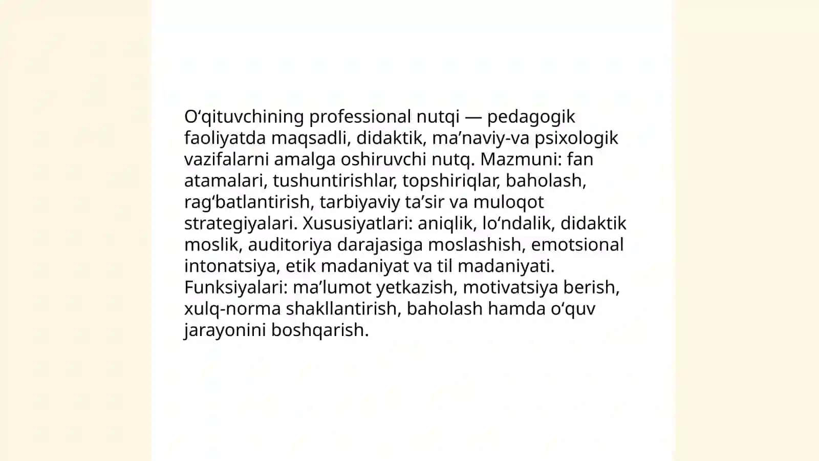 Oʻqituvchining Professional Nutqi 3