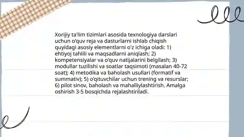 Texnologiya darslarida xorijey talim tizimidan foydalanish 3