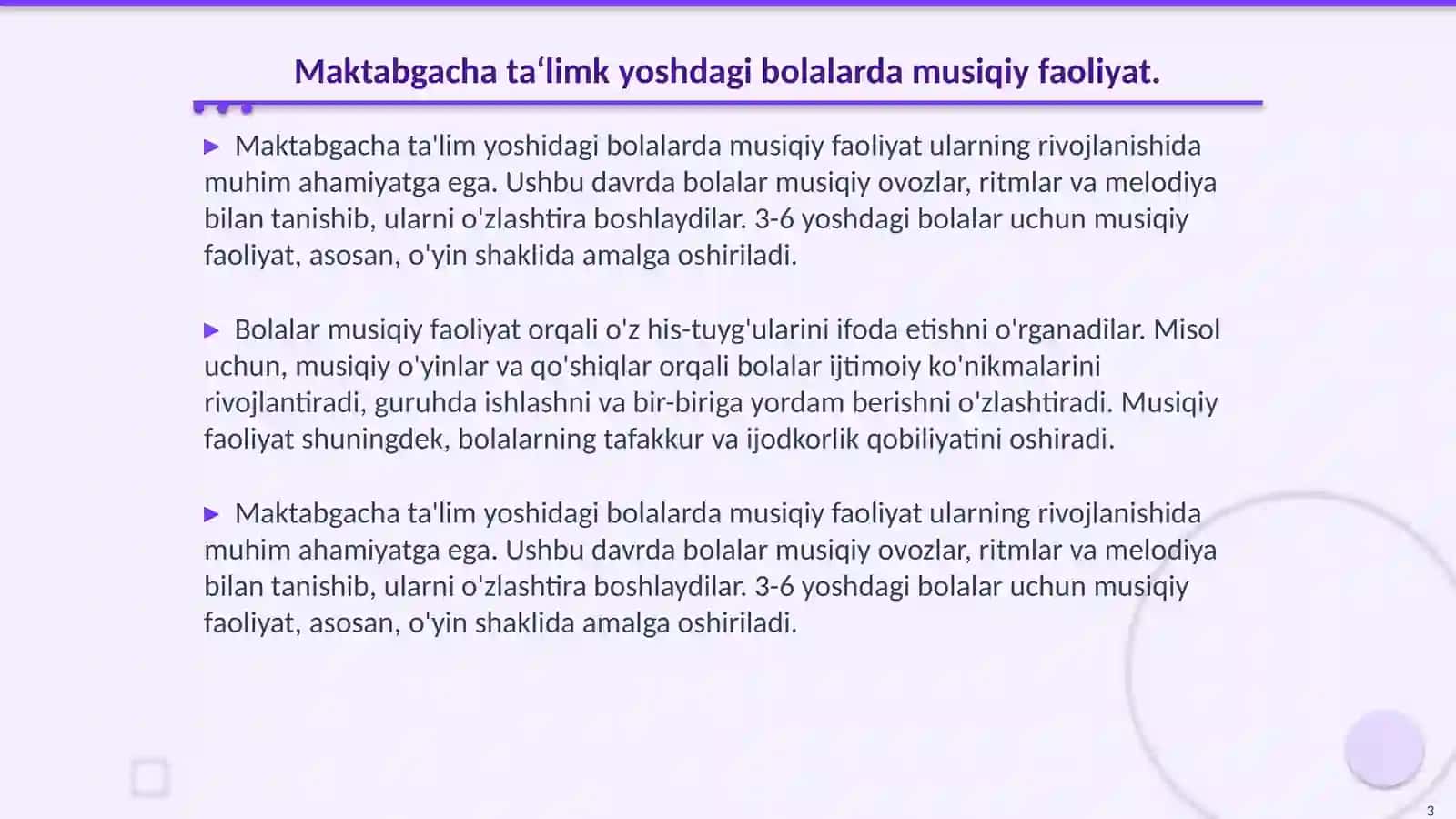 Maktabgacha ta'lim yoshdagi bolalarda musiqiy faoliyat turlari 3