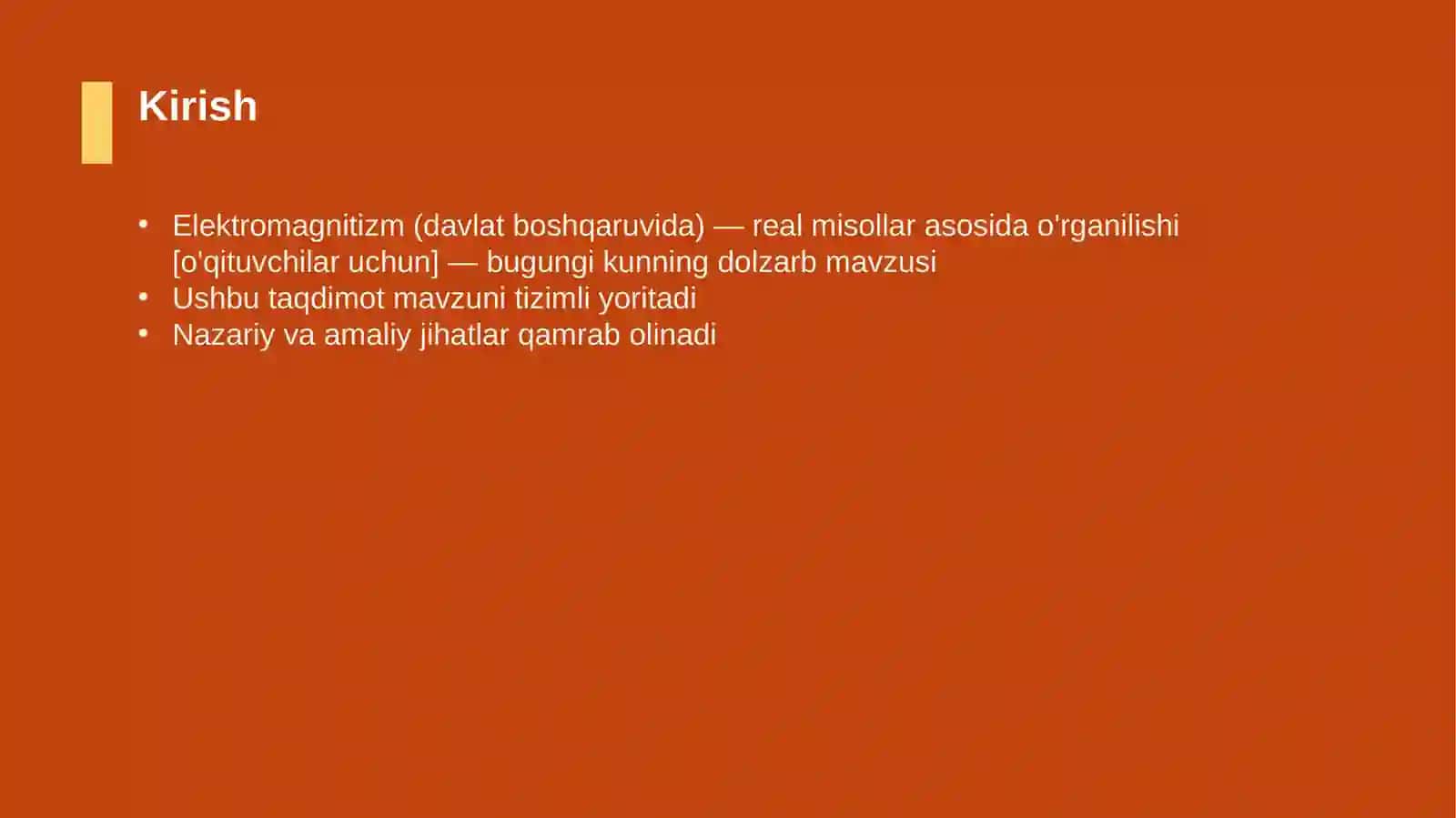 Elektromagnitizm (davlat boshqaruvida) — real misollar asosida o'rganilishi [o'qituvchilar uchun] 3
