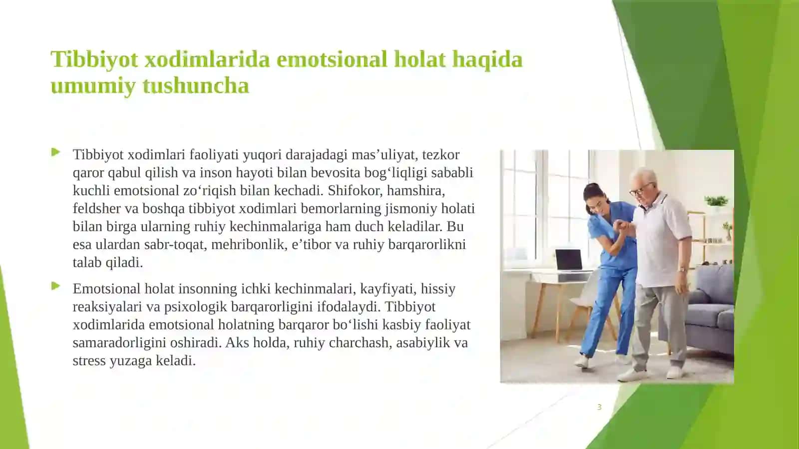 Tibbiyot xodimlarida emotsional holatlarning o‘ziga xosligi stress va  uning bosqichlari, bartaraf etish yo‘llari 3