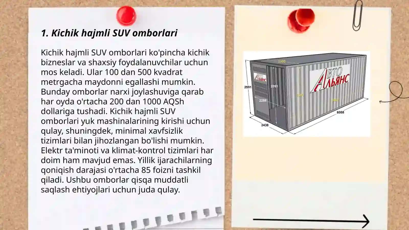 Kichik hajmli SUV omborlari 3