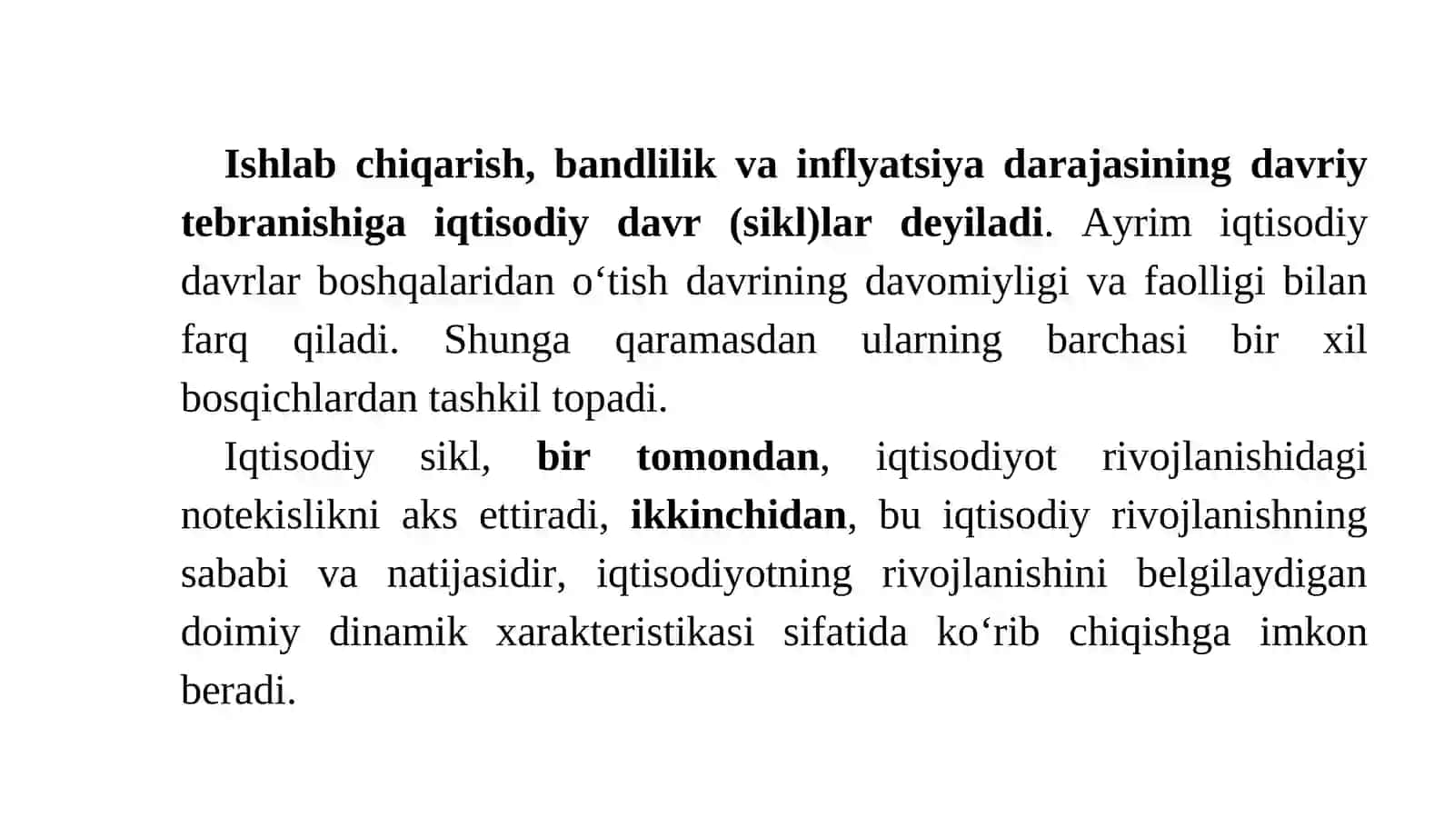 IQTISODIY TEBRANISHLAR. ISHSIZLIK 3