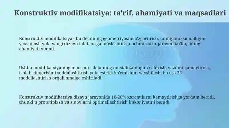 Konstruktiv modifikatsiya: ta'rif, ahamiyati va maqsadlari 3