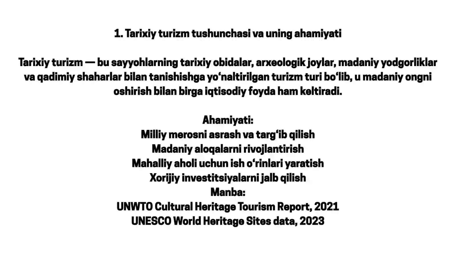 Tarixiy turistik markazlarning iqtisodiyot rivojlanishiga ta’siri 3