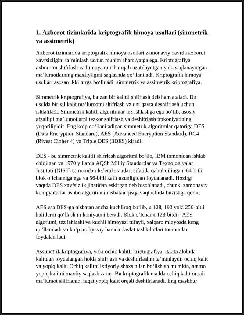 AXBOROT TIZIMLARIDA AXBOROTNI HIMOYA QILISH USULLARI VA VOSITALARI 3