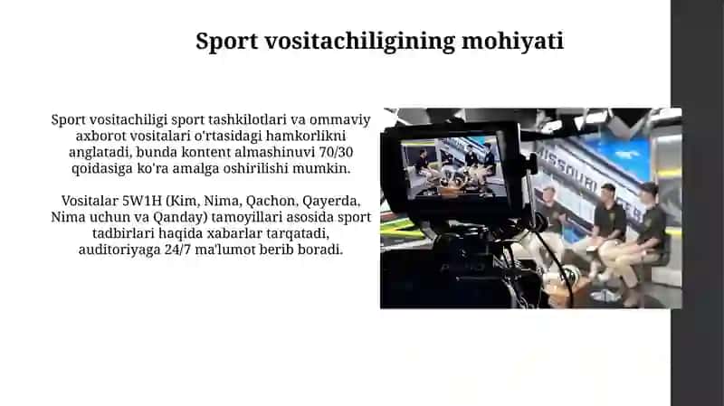 Sport mediasi va kontent tahlili auditoriyasi õrganish va kontent strategiyasi 3
