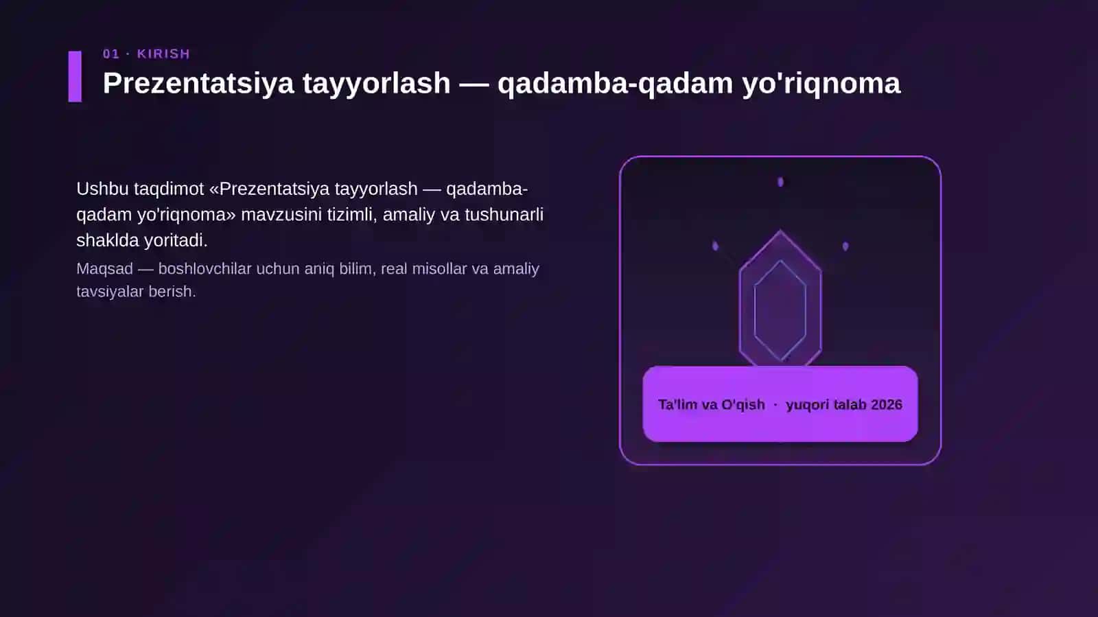 Prezentatsiya tayyorlash — qadamba-qadam yo'riqnoma 3