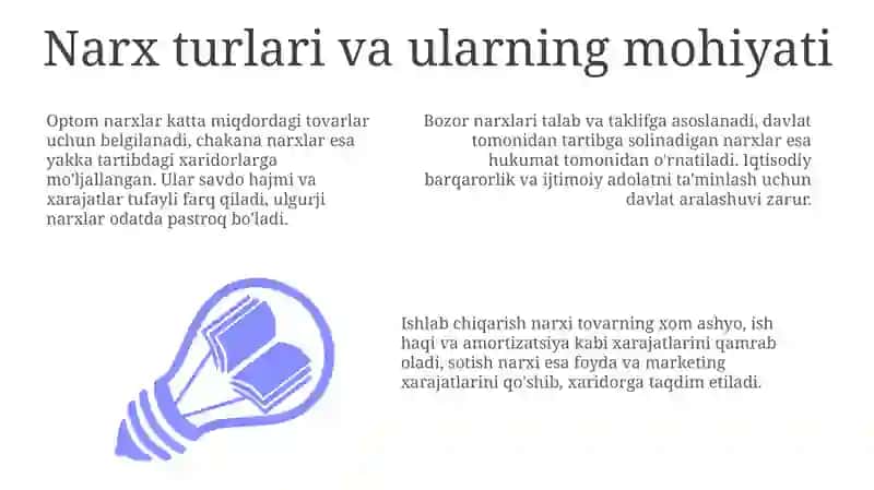 Narx turlari va ularning mazmuni 3