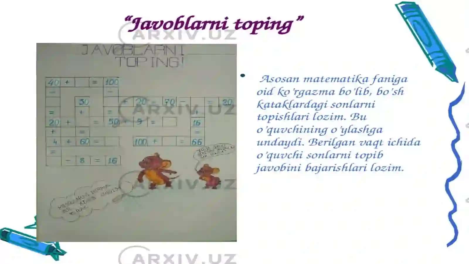 Matematik o`yinlar 3