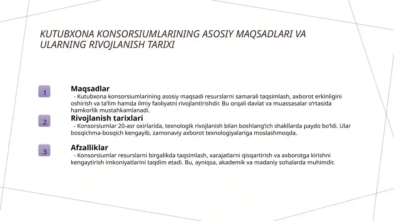 Kutubxona konsorsiumlarining maqsad va vazifalari 3