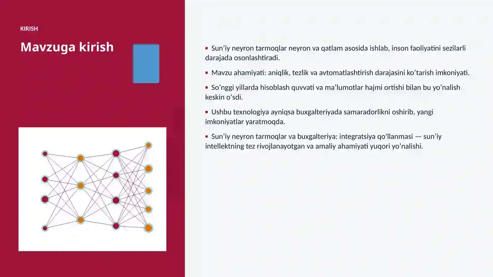 Sunʼiy neyron tarmoqlar va buxgalteriya: integratsiya qo'llanmasi 3