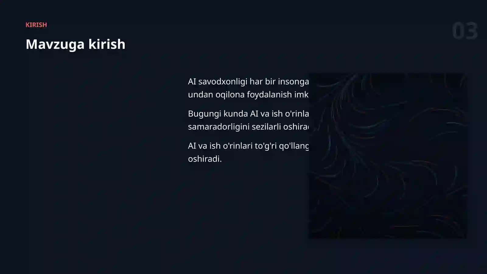 AI SAVODXONLIGI 3