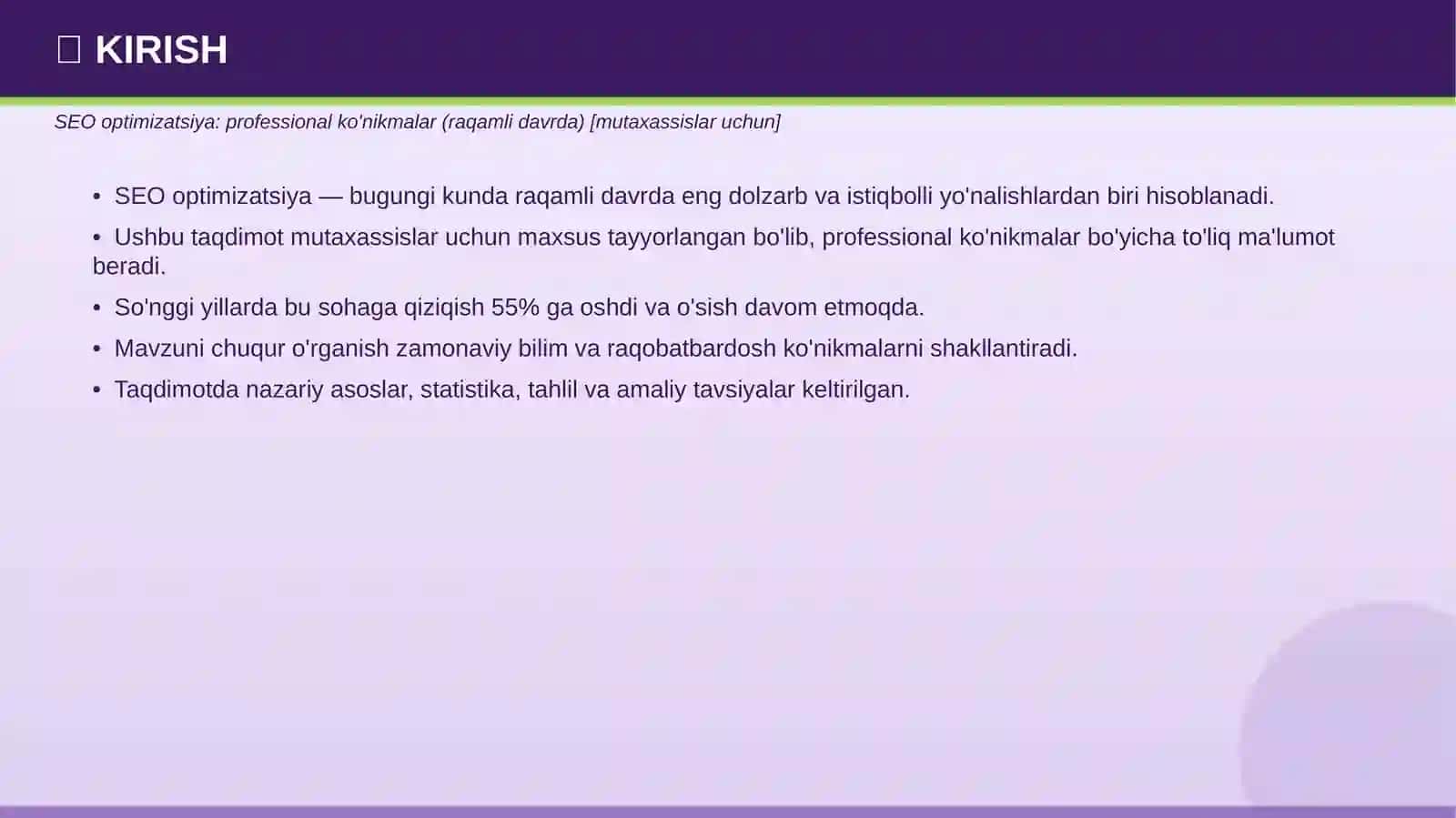 SEO Optimizatsiya - Professional Taqdimot 3
